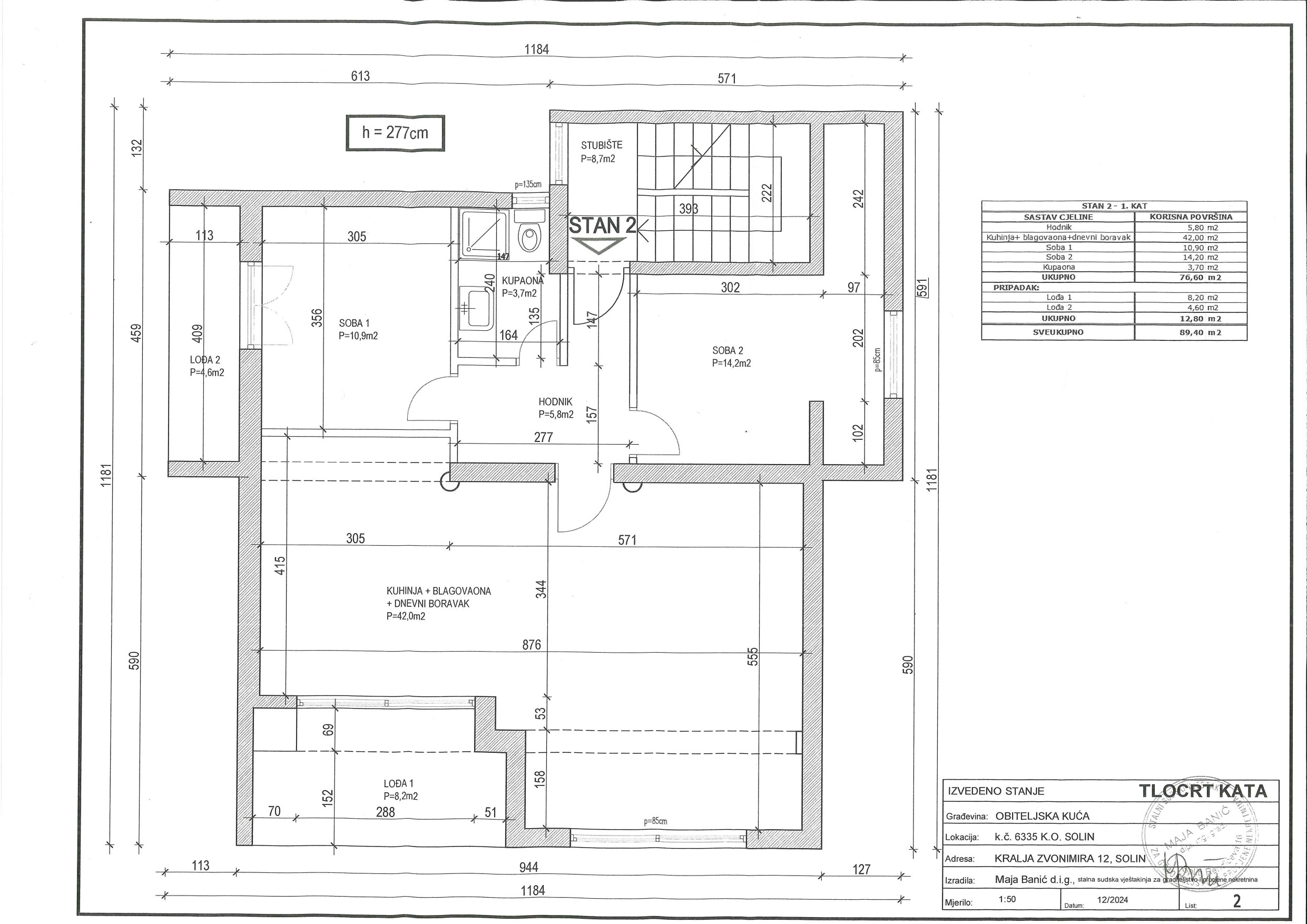 Tlocrt kata – Stan 2